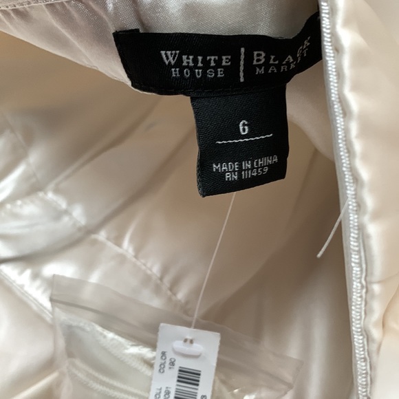 WHBM White House Black Market Crop Top Strapless Silk Chiffon w/Bow Bustier Top - Picture 14 of 16